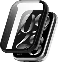 Pro Xiaomi Smart Band 9 Pro Plastové pouzdro na PC + H9 Tvrzené sklo Black
