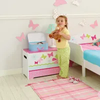 Worlds Apart Spielzeugkiste Patchwork 60x39x39 cm Pink WORL230004