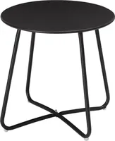 EUGAD Beistelltisch rund, Balkontisch, aus Metall, φ48xH45cm, Schwarz