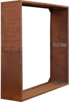 Cortenstahl Sichtschutzwand Brennholzregal 150x150x38 cm Rost Holzlager Edelrost