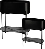 Progarden Blumenständer 2er Set schwarz Metall 20x50x60 cm