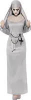 Zombie-Nonne Halloween Damenkostüm grau
