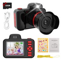 Kinder Kamera 28MP Selfie SLR Kinderkamera mit 360° drehbare Linse, Kleinkind Kamera mit MP3, 1080P Videokamera fotoapparat Kinder für Mädchen Junge 3 4 5 6 7 8 Jahre mit 32G Kart