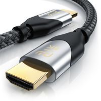 Primewire 8k HDMI Kabel 2.1 - Ultra High Speed II - mit Ethernet - 8K UHD II - 3D TV - eARC - HDR10+ - 4320 p - 120 Hz mit DSC - 7680 x 4320 - Nylonmantel - kompatibel zu Blu Ray PS4 PS5 X