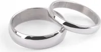 Herren Damen Ring Edelstahl Gewölbt Partnerring Bandring Hochglanzpoliert silber-farben 52 - Ø 16,64 mm 6 mm