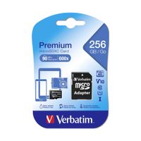 Verbatim microSDXC 256GB Class 10 UHS-I wraz z adapterem