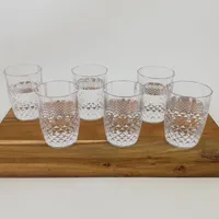6er Set Kunststoff Wasser-Gläser Kristalleffekt 400ml / Ø8x11,5cm