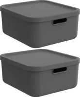 Albula Light 2er-Set Box 20l, Farbe:Anthrazit