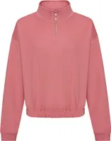 Just Hoods JH037 | WomenŽs Cropped 1/4 Zip Damen Sweatshirt - Farbe: Dusty Rose - Größe: L