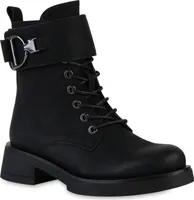 VAN HILL Damen Schnürstiefeletten Stiefeletten Schnürer Schnür-Schuhe 841450, Farbe: Schwarz, Größe: 39