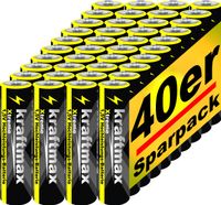 Kraftmax 40er Pack Micro AAA 1,5V Alkaline Batterie - Xtreme Industrial Longlife Performance - Hochleistungs- Batterien für maximale Leistung - Neuste Version