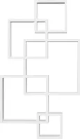 HOMCOM Wandregal Schweberegal Wandboard mit 5 ineinandergreifenden Würfel, 9 Fächer, Wanddeko für  Wohnzimmer Schlafzimmer Tannenholz Weiß 49,5 x 10,2 x 86 cm