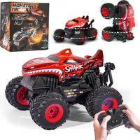 Ferngesteuertes Auto, 2,4GHz 20 km/h RC Monstertruck, 1:20 Ferngesteuerter Monster Truck mit Aufrecht Gehen, 360°Drehung, LED-Licht und Musi, Dinosaurier Spielzeug ab 3 4 5 6 8 10 Jahre Jungen Mädchen