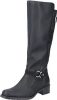 Rieker Damen Stiefel Langschaftstiefel Zierschnalle Z7383, Größe:37 EU, Farbe:Schwarz