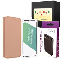 Weihnachtsgeschenkset iPhone 12 Mini : Hülle + Folie + Powerbank – Rosa