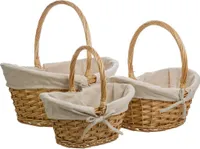 WANDERLUST DECO Set mit 3 gefütterten braunen Weidenkörben