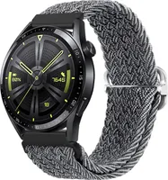 BStrap Braid Nylon armband Samsung Galaxy Watch 3 45mm, gray black
