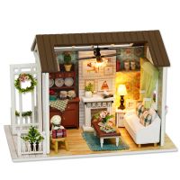 DIY Weihnachten Miniatur Puppenhaus Kit Realistische Mini 3D Holzhaus P6H8 