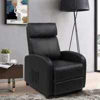 FCH Massagesessel,Fernsehsessel Ruhesessel mit Massagefunktion, Wärmefunktion, Kunstleder, Schwarz