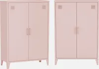 sweeek - 2er-Set Kommoden/Schränke aus Metall mit 2 Türen - Rosa