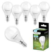 LUMILED Żarówki LED E14 P45 8W zastępuje (60W żarówka) 6 sztuk zestaw 806lm 6500K chłodna biel 180° kąt świecenia 230V żarówka żarówka żarówka kształt kropli kula energooszczędna lampa