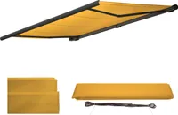 Náhradný kryt pre markízu T124, plný kazetový náhradný kryt proti slnku 5x3m ~ Polyester žltá