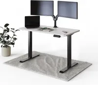 DESKSPACE PRO / Elektrisch höhenverstellbarer Schreibtisch / 160x80 cm / Memory & Kollisionsschutz / Weiße Tischplatte / Schwarzes Gestell
