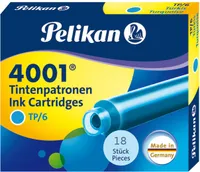 18 Pelikan Tintenpatronen 4001® / Füllerpatronen / Farbe: türkis