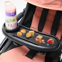 Universal-Kinderwagen-Snacktablett, Kinderwagen-Getränkehalter mit verstellbarer Schnalle und Haken, abnehmbarer Multifunktions-Kinderwagen-Organizer
