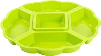 Servierplatte Snackschale Kunststoff, Vorspeisenteiler, 5 Fächer, Grün, 33 cm