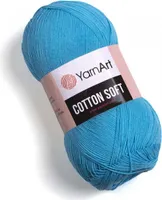 YarnArt Baumwolle Soft Garn, Türkis, 600m/100g, 55% Baumwolle, für Kinder geeignet