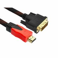 1,4m HDMI Stecker > DVI Kabel DVI-D 24+1 Stecker 1080p Ful HD TV Vergoldet Nylon