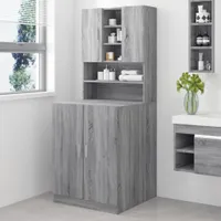vidaXL Waschmaschinenschrank Grau Sonoma Holzwerkstoff