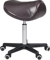 Master Massage Drehbarer Sattelhocker Rollhocker Kosmetikhocker für Praxis, Studio und Büro-Braun