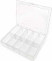 Sortimentsbox, 133x95x28, 10 Fächer, PP, transparent