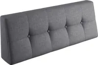 sunnypillow Palettenkissen Palettenauflage Palettenpolster Palettensofa Sitzkissen Rückenlehne gesteppt Rückenkissen 120x40x20/10cm Silver