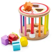 Baby Holz Sortierspiel Rolle - Lernspielzeug Formenspiel Sortierbox für Kleinkinder