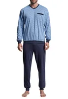 GÖTZBURG Herren Pyjama blau bedruckt 1er Pack Größe: 6466