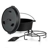 ToCi Dutch Oven Pre-fired, holandská rúra, BBQ, žíhaná liatina, zdvihák, 13,6 l