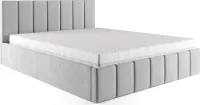 MEBLITO Polsterbett Doppelbett Pescara Bett Bettkasten 160x200 cm Hellgrau (Magic Velvet 2240)