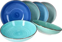 Blue 6er Set Spaghetti-Teller tief 800ml 6 Pers. Schüssel Servier-Schale