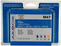 Tintenpatrone M47 kompatible zu Epson T0711/2/3/4 schwarz, cyan, magenta, gelb