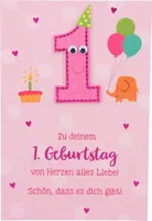 11566 Depesche Zahlenkarte, Glückwunschkarte-Zu deinem 1. Geburtstag von Herzen...