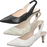 Caprice Damen Leder Pumps Slingback 9_29600_28, Größe:38 EU, Farbe:Schwarz