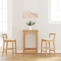 vidaXL Barhocker mit Kissen 2 Stk. Natur Massivholz Gummibaum