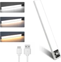 Led Unterbauleuchte Schrankleuchte mit Bewegungssensor，78LEDs Lichtleiste Schranklicht Kabellos,3 Lichtfarben