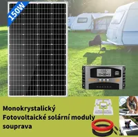 150W sada solárních panelů fotovoltaický solární systém 12V spevným držákem pro karavan domácnost