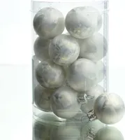 Christbaum-Mini-Kugeln Weiß Eislack Ø 3,5 cm aus Glas - 16er Set