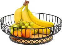 bremermann Obstkorb, Obstschale rund, Ø ca. 33,5 cm, schwarz matt, Bambusboden