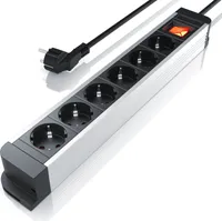 Arendo Steckdosenleiste Mehrfachsteckdose Steckerleiste 3680W, 6-fach